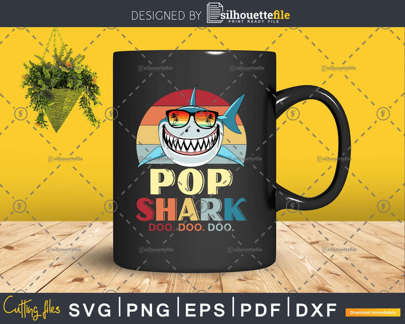 Retro Vintage Pop Shark Doo Svg Png Dxf Cut Files