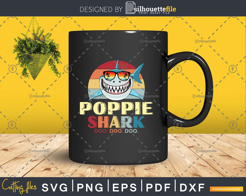 Retro Vintage Poppie Shark Doo Svg Png Dxf Cut Files