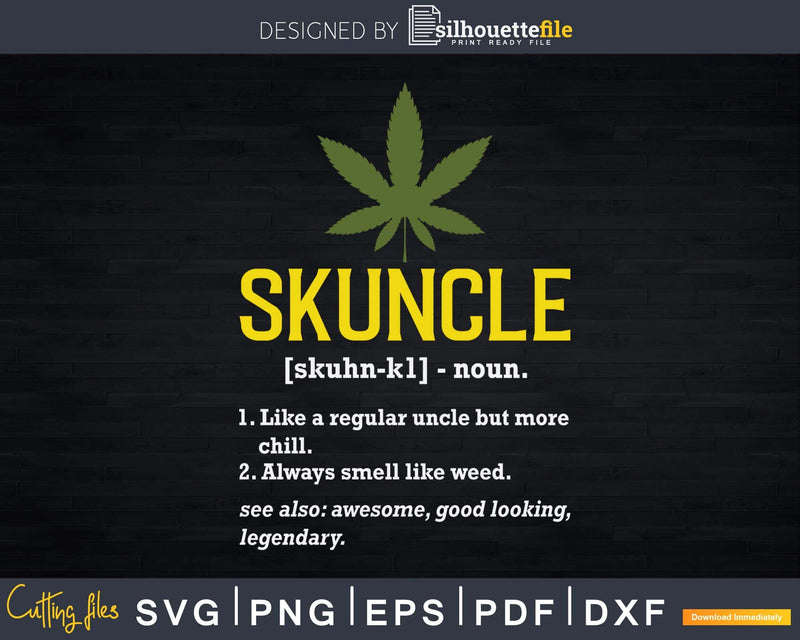 Retro Vintage Skuncle Definition Svg Fathers Day Uncle Gift