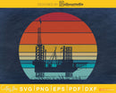 Retro vintage style design Oil Drilling Rig Oilfield Worker