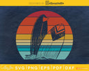 Retro vintage style design Sunset Surfing svg craft cut