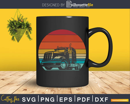 Retro vintage style design Trucker Driver svg craft cut