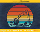 Retro vintage style excavator svg craft cut design file