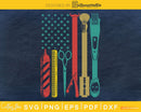 Retro vintage style USA flag Barbershop svg craft cut
