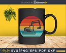 Retro Vintage Sunset Excavator Svg Dxf Cutting Files