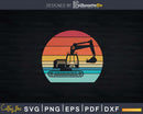 Retro Vintage Sunset Excavator Svg Dxf Cutting Files