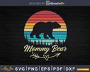 Retro Vintage Sunset Mommy Bear Camping Hiking Svg Dxf Cut