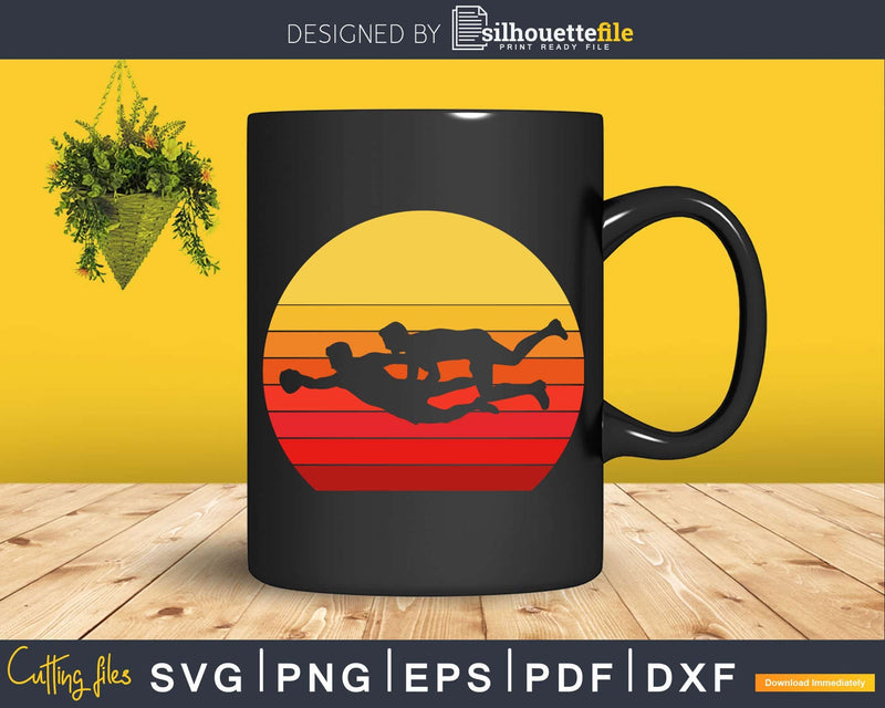 Retro Vintage Sunset Old School Rugby Sport Game Svg Cricut