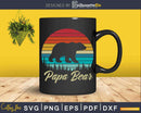 Retro Vintage Sunset Papa Bear Hiking Camping Svg Dxf Cut