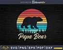 Retro Vintage Sunset Papa Bear Hiking Camping Svg Dxf Cut