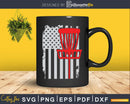 Retro Vintage USA Flag Distressed Disk Golf Svg Png Dxf Cut