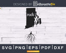 Rhode Island RI Roots Home Native Map svg cricut png