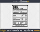 Ribs Nutrition Facts Funny Thanksgiving Christmas Svg Png