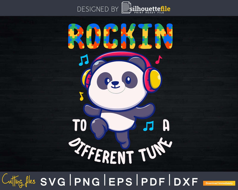 Rockin’ To A Different Tune Panda Autism Awareness Svg