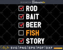Rod Bait Beer Fish Story Fishing Checklist svg dxf png