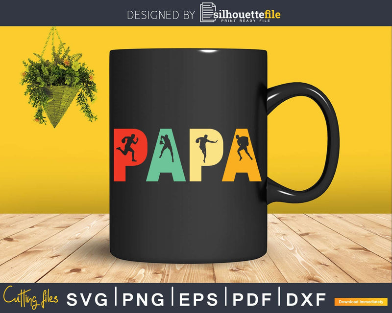 Rugby Dad Retro Papa Father’s Day Svg Cricut Cut File