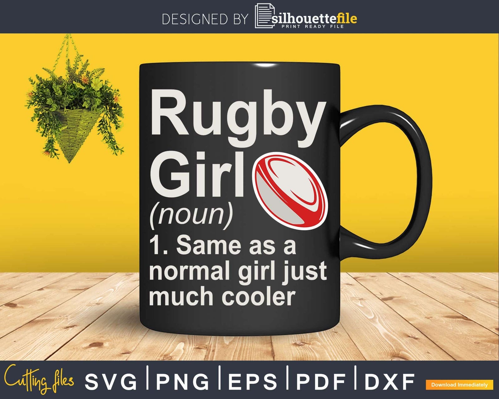Rugby Girl Definition Svg Cut Files | Silhouettefile