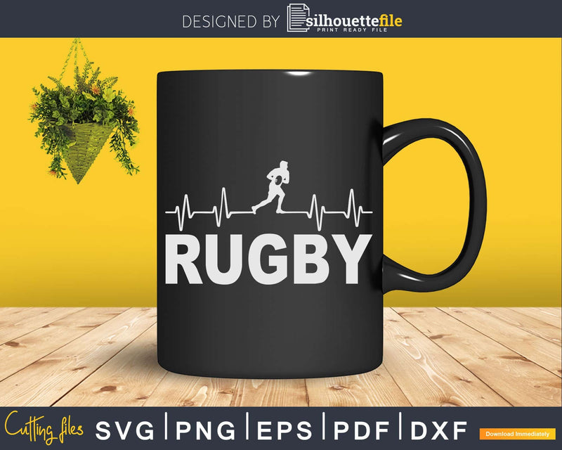 Rugby Heartbeat Frequency Svg Cut Files