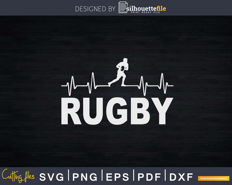 Rugby Heartbeat Frequency Svg Cut Files