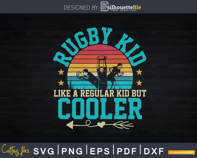 Rugby Kid Funny Young Player Team & Fan Svg Silhouette Cut