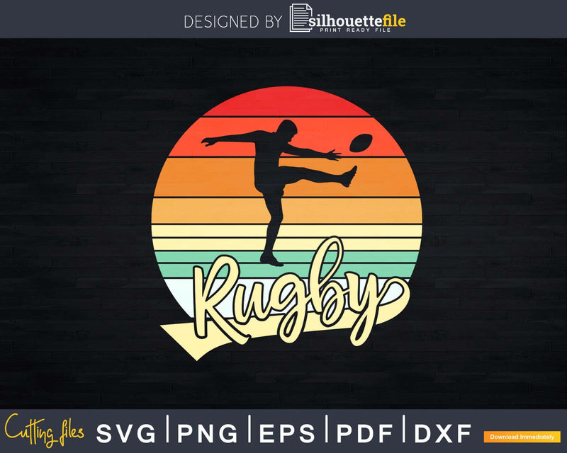 Rugby Vintage Rugger Player Game Sports Svg Cut Files