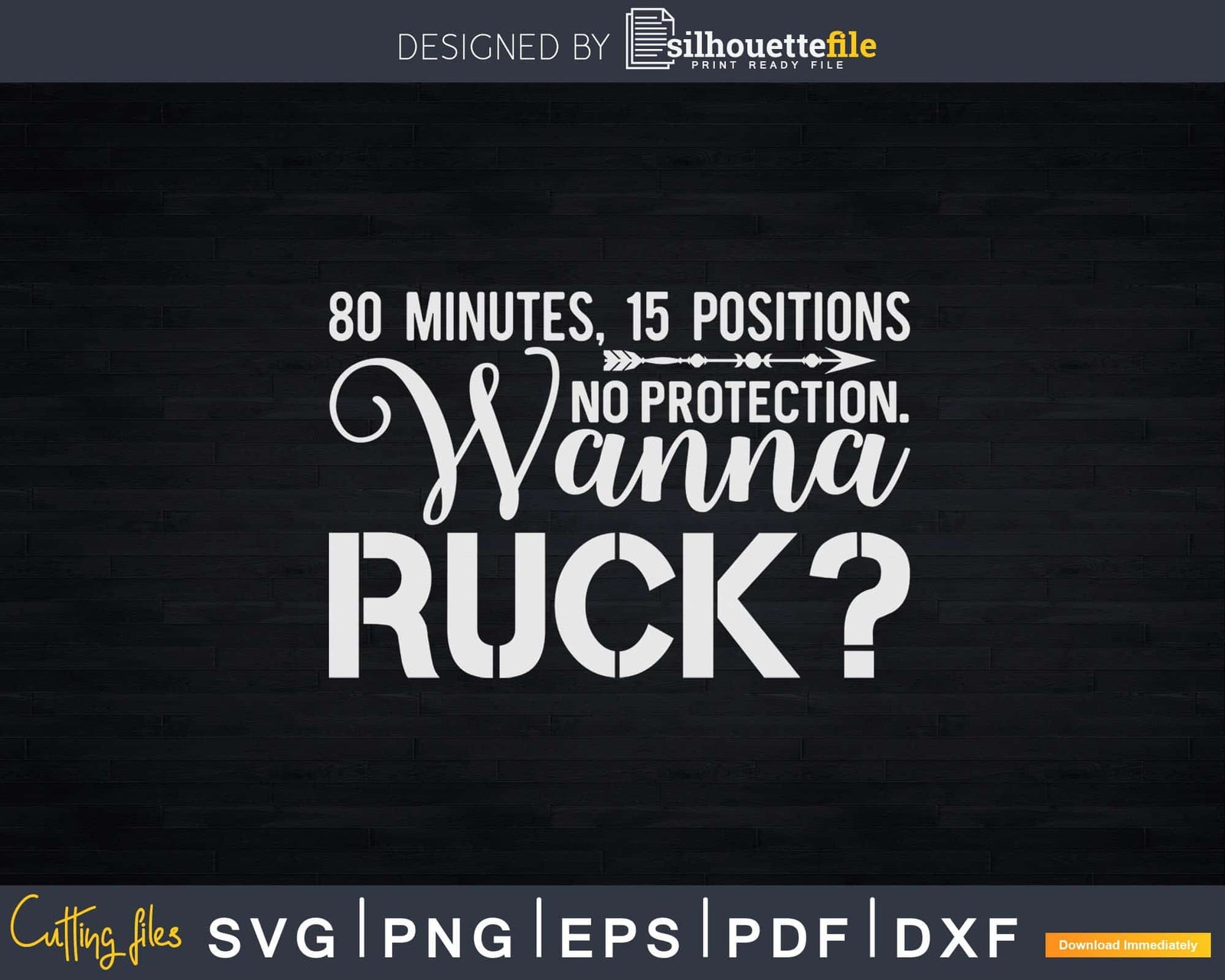 Rugby Wanna Ruck Svg Dxf Cut Files | Silhouettefile