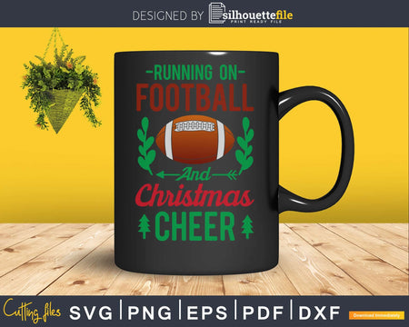 Running on football and Christmas Cheer svg png print-Ready