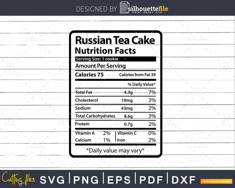 Russian Tea Cake Nutrition Facts Thanksgiving Christmas Svg