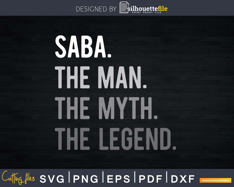 Saba Man Myth Legend Svg Design Cricut Printable File