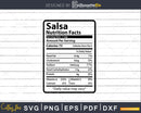 Salsa Nutrition Facts Funny Thanksgiving Christmas Svg Png
