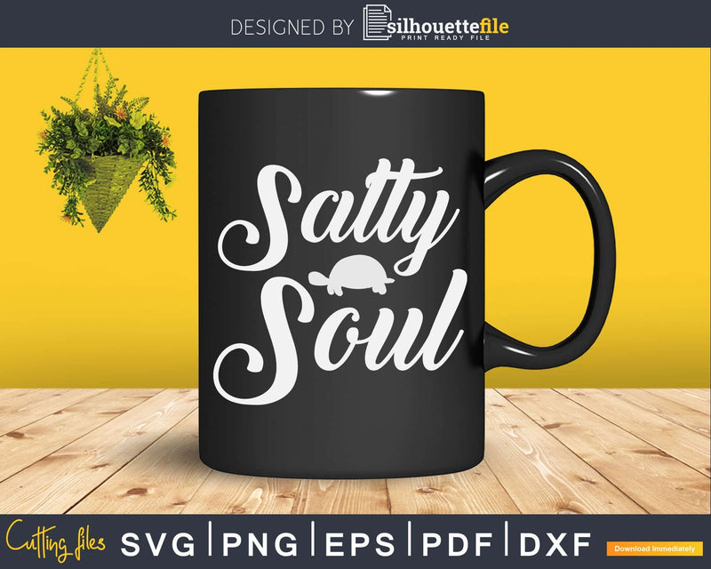 Salty Soul Turtle Beach Vacation Svg Png Cut Files