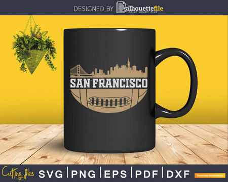 San Francisco Football The City Vintage Skyline SF svg png