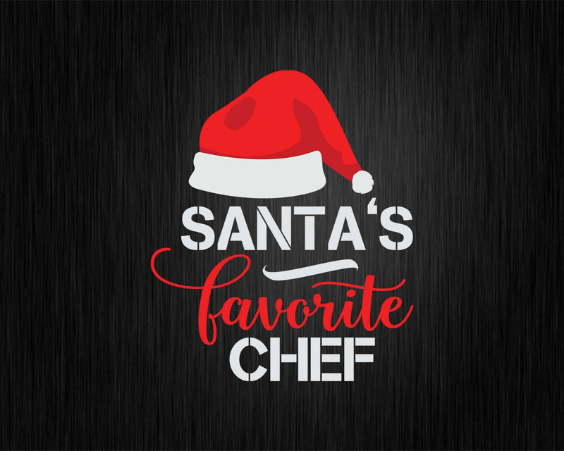 Santa’s Favorite Chef Santa Hat Christmas Light Svg Png