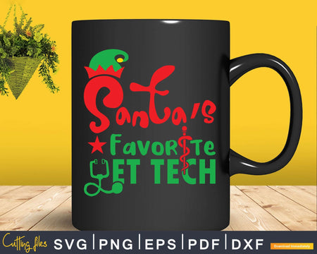 Santa’s Favorite Vet Tech Veterinary Christmas Svg Png