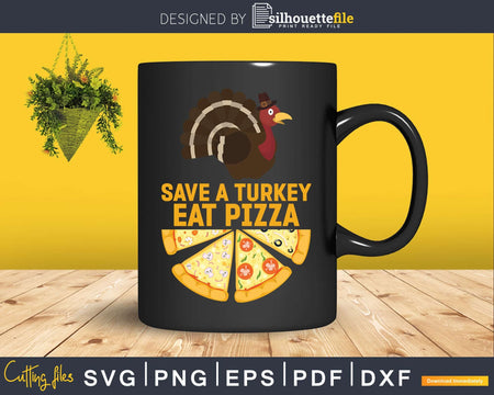 Save a Turkey Eat Pizza Funny Vegetarian Vegan Thanksgiving