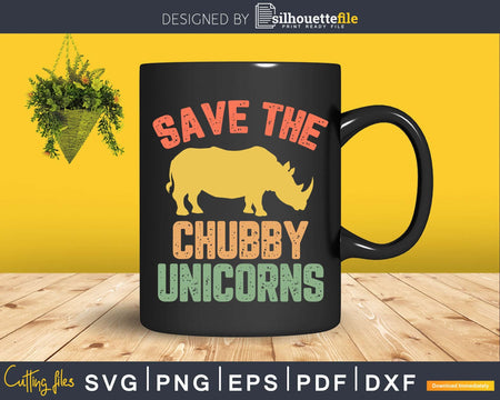 Save the Chubby Unicorns Animal Rights craft svg cut design