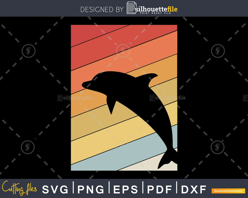 Save The Dolphins Retro vintage style cut svg cutting file