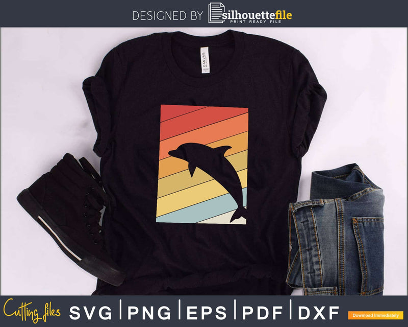 Save The Dolphins Retro vintage style cut svg cutting file