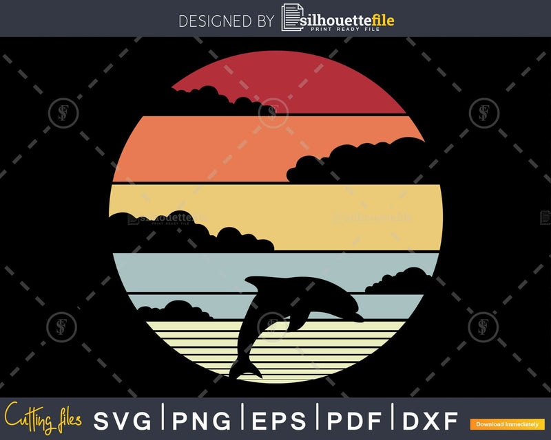 Save The Dolphins Retro vintage style cut svg png design