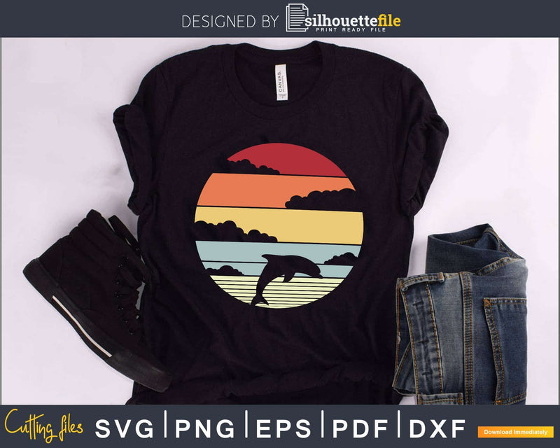 Save The Dolphins Retro vintage style cut svg png design