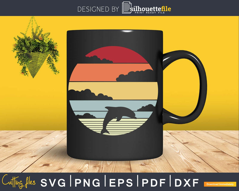 Save The Dolphins Retro vintage style cut svg png design