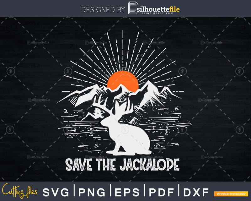 Save the Jackalope Halloween sunset svg cut files