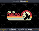 Save The Pandas Retro vintage Style cricut cut svg cutting