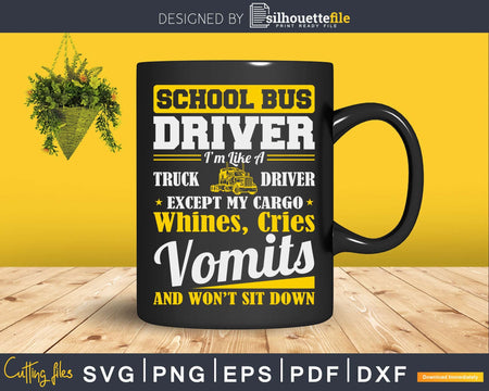 School District Drivers Yellow Shuttle Bus Svg Design Cut