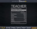 School Teacher Nutrition Facts Educator Svg Png Dxf Cricut