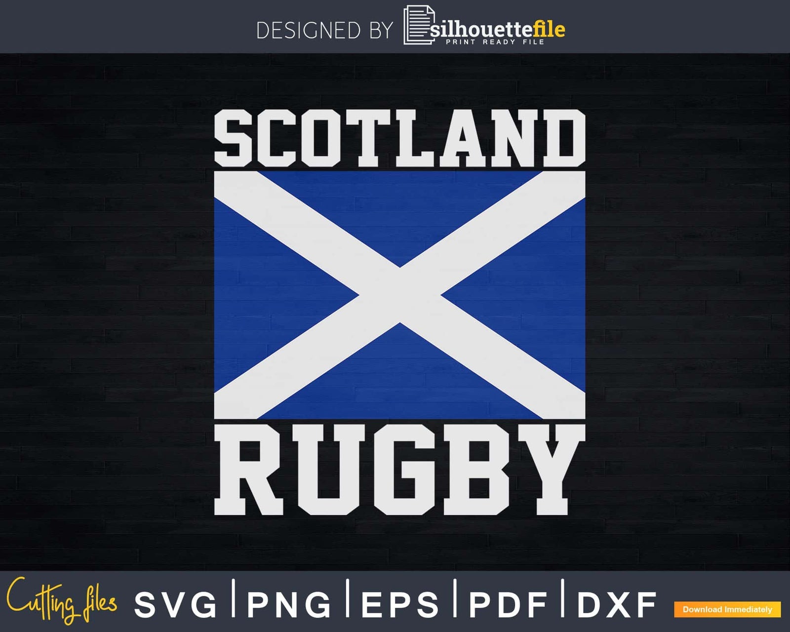 Scotland Rugby Vintage Style Saltire Scottish Flag Svg Dxf | SilhouetteFile