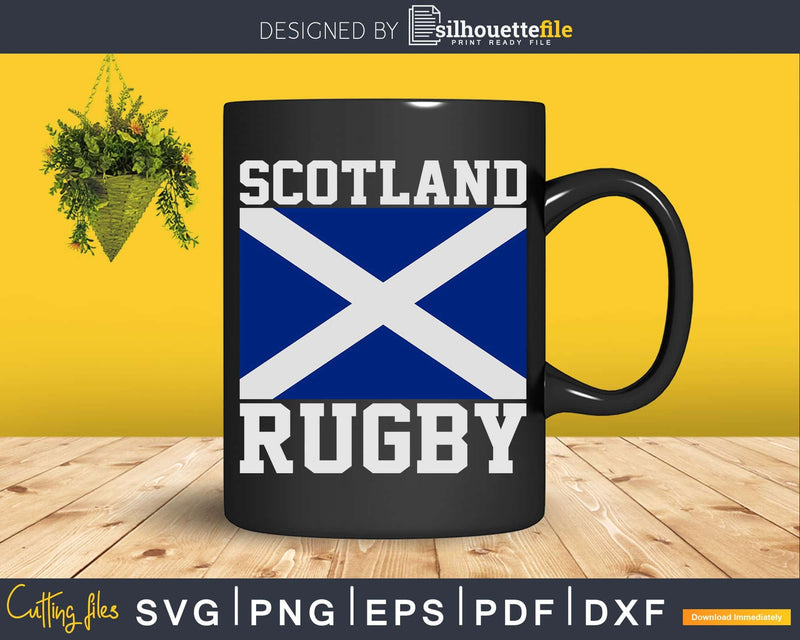 Scotland Rugby Vintage Style Saltire Scottish Flag Svg Dxf