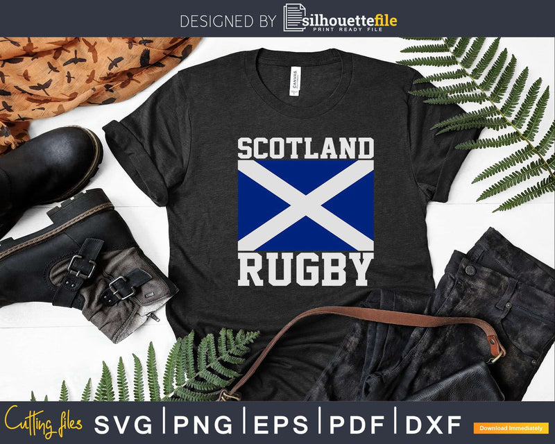 Scotland Rugby Vintage Style Saltire Scottish Flag Svg Dxf