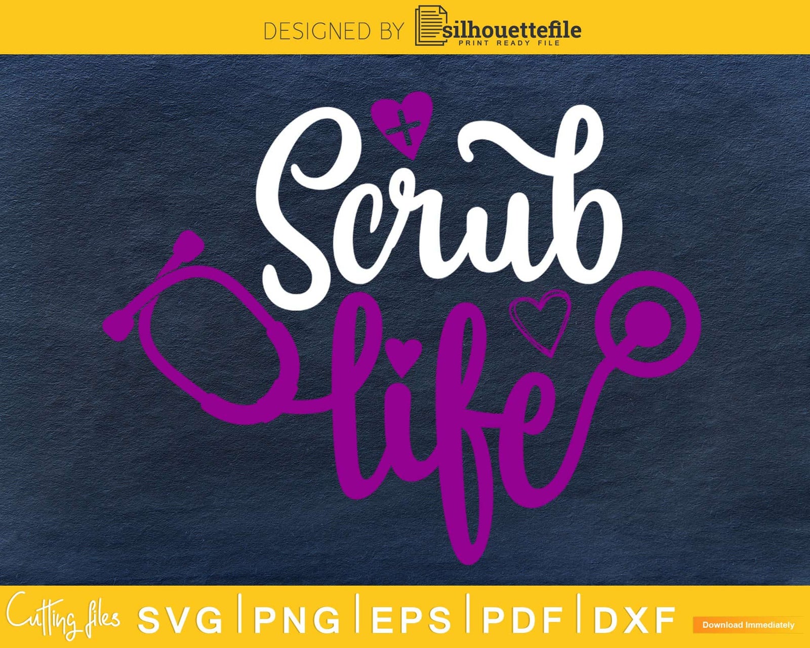 Scrub Life nurse doctor cricut digital svg cut files | Silhouettefile