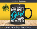 Scuba Diving Girl Png Svg T-shirt Design